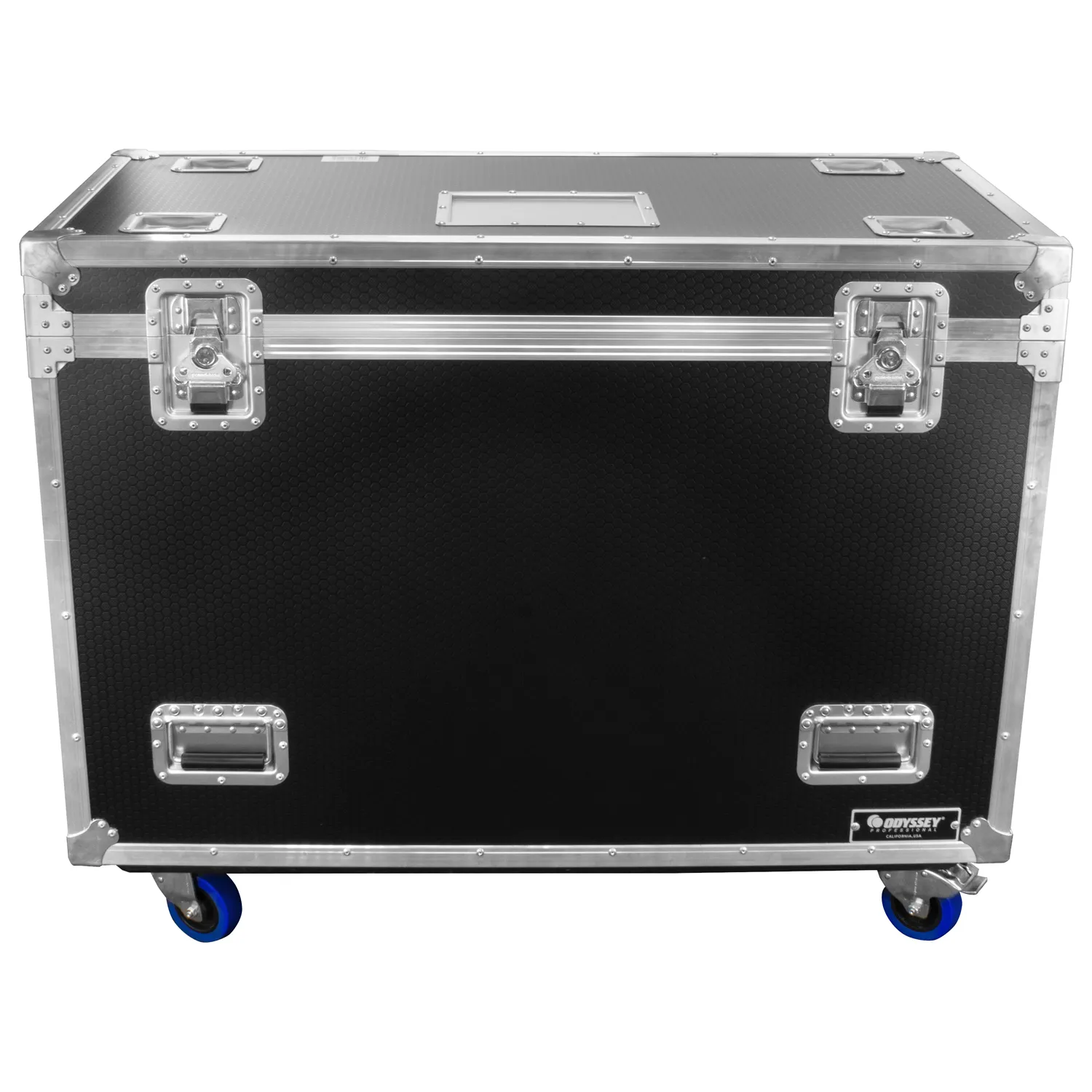 Odyssey Professional 45" x 22" x 36" Black Hex Board Utility Tour Trunk Case with Caster Wheels - Image 6