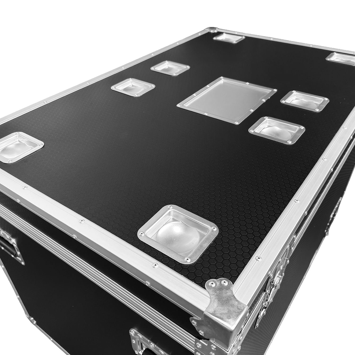 Odyssey Professional 48" x 30" x 36" Black Hex Board Utility Tour Trunk Case with Caster Wheels - Image 11