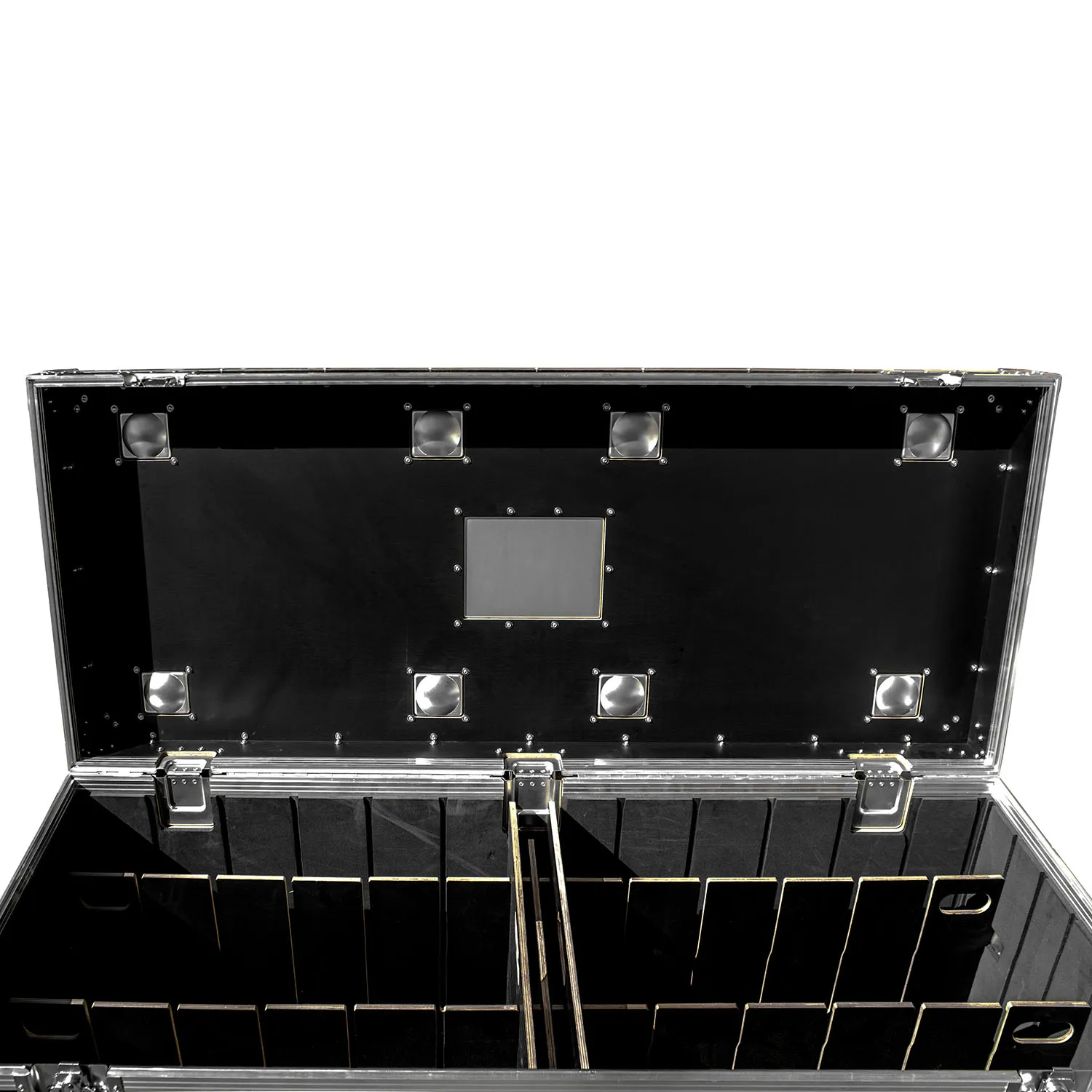Odyssey Professional 60" x 24" x 30" Black Hex Board Utility Tour Trunk Case with Caster Wheels - Image 2