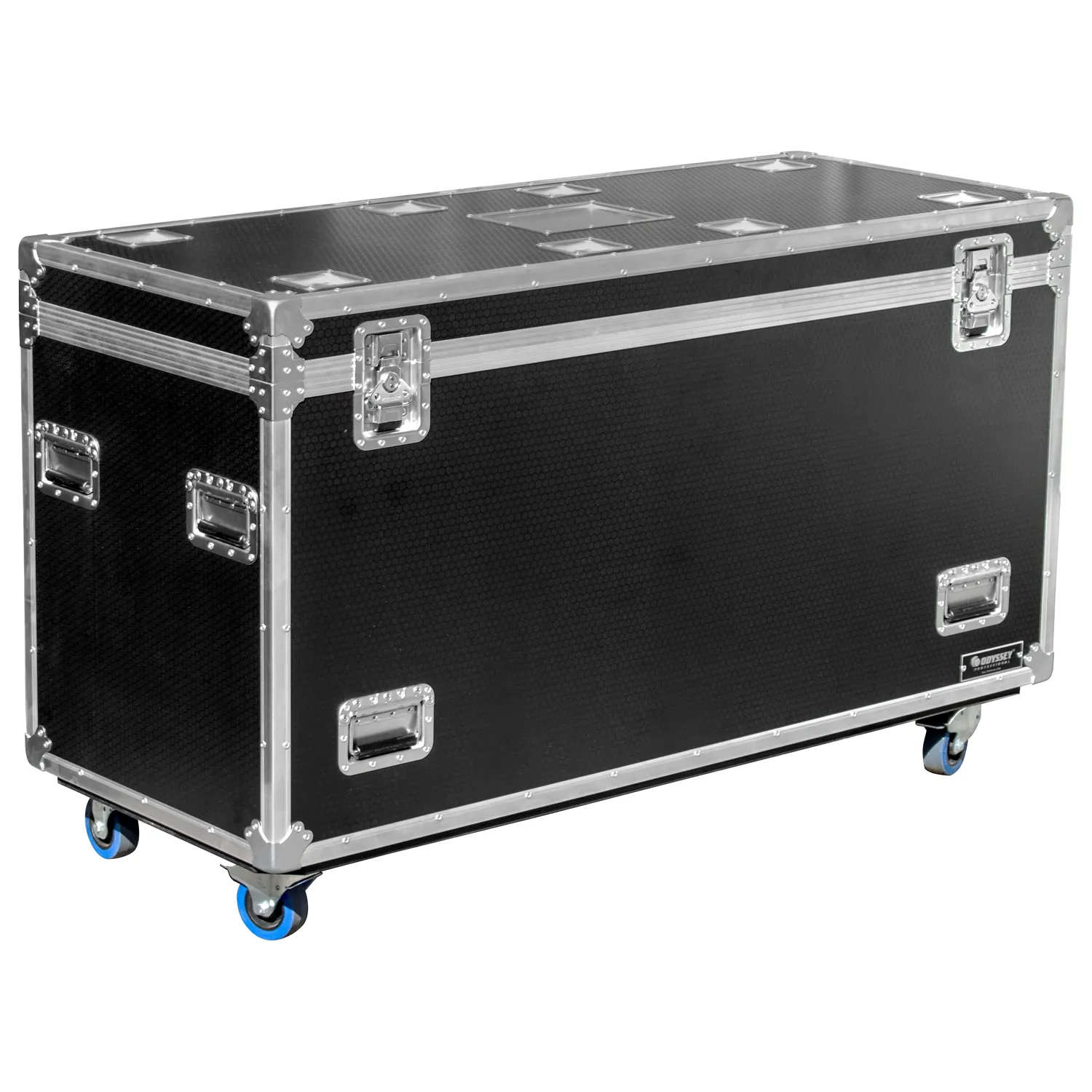Odyssey Professional 60" x 24" x 30" Black Hex Board Utility Tour Trunk Case with Caster Wheels - Image 3