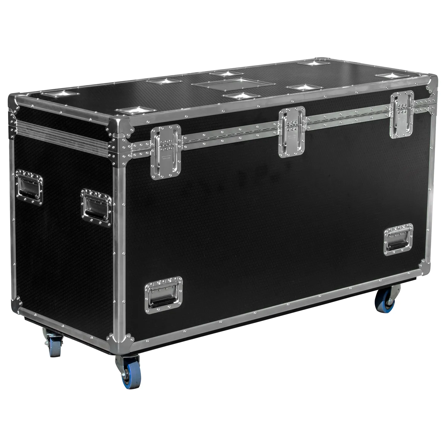 Odyssey Professional 60" x 24" x 30" Black Hex Board Utility Tour Trunk Case with Caster Wheels - Image 4