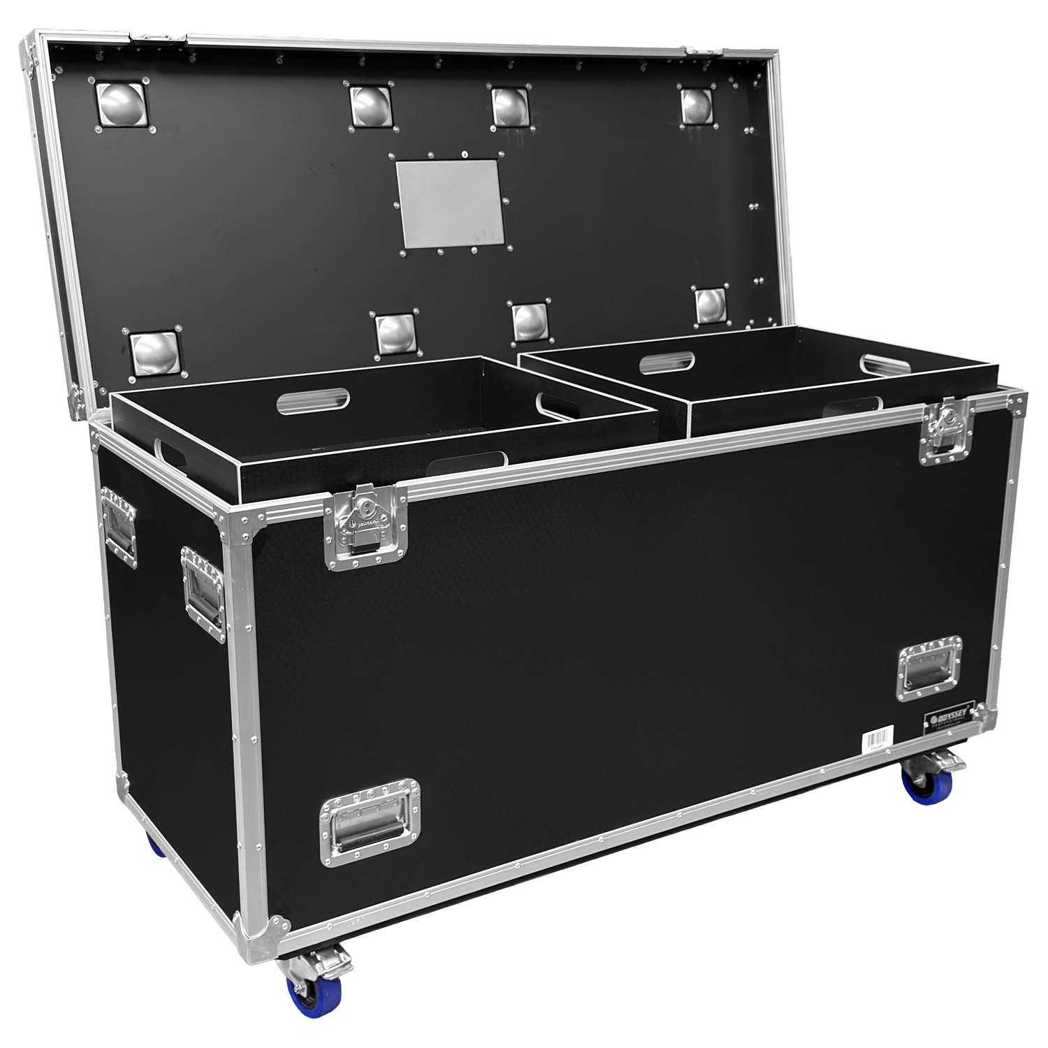 Odyssey Professional 60" x 24" x 36" Black Hex Board Utility Tour Trunk Case with Caster Wheels - Image 4