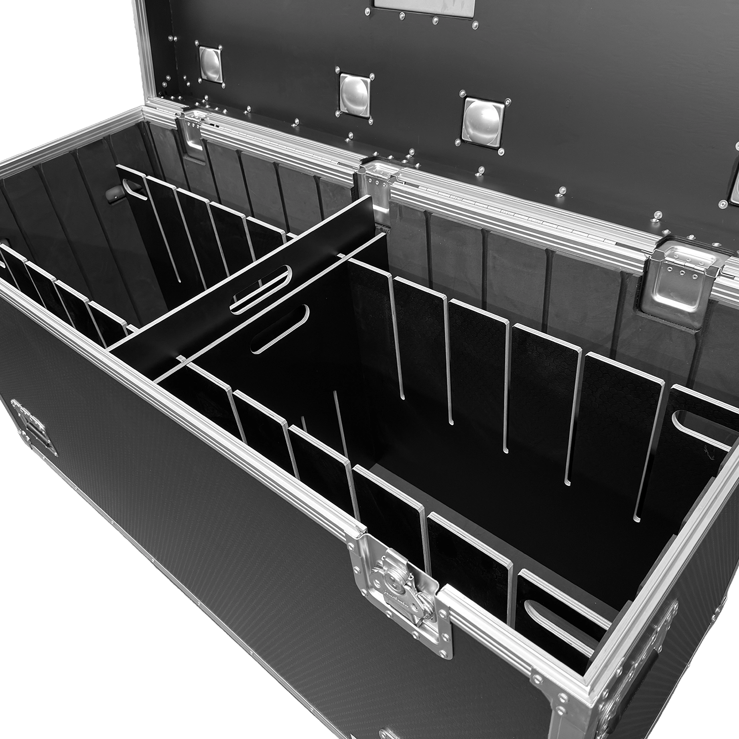 Odyssey Professional 60" x 24" x 36" Black Hex Board Utility Tour Trunk Case with Caster Wheels - Image 5