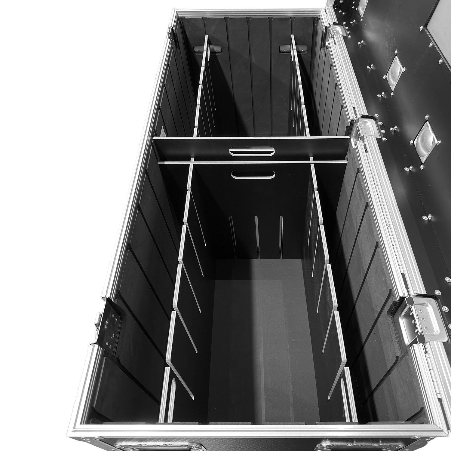 Odyssey Professional 60" x 24" x 36" Black Hex Board Utility Tour Trunk Case with Caster Wheels - Image 6