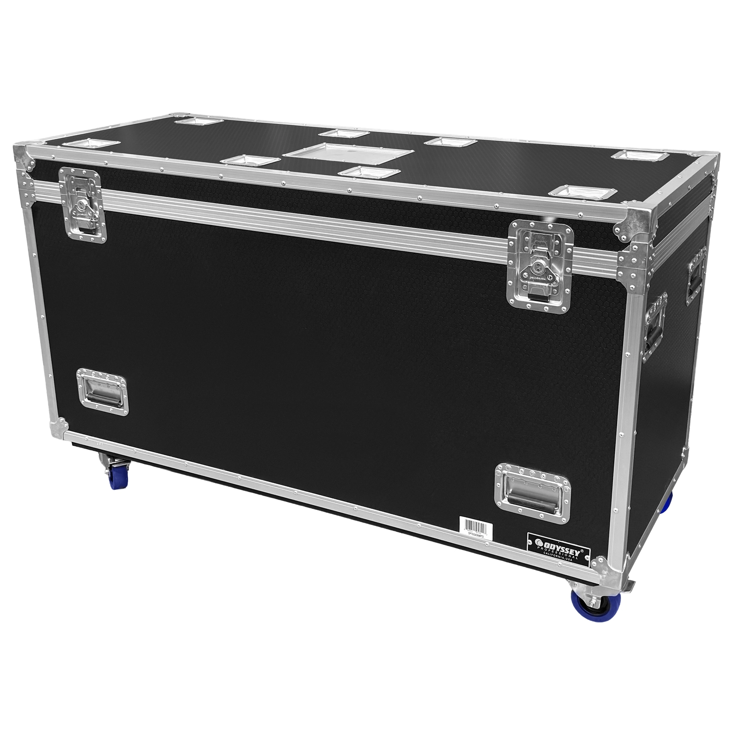 Odyssey Professional 60" x 24" x 36" Black Hex Board Utility Tour Trunk Case with Caster Wheels - Image 8