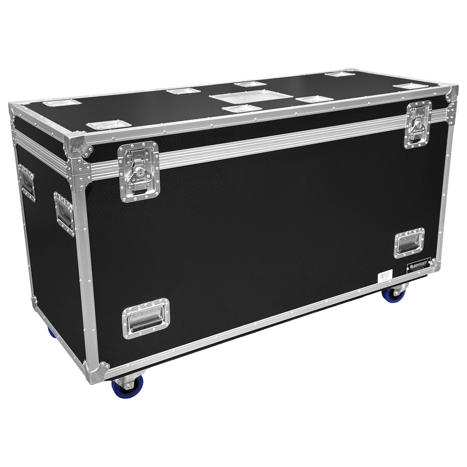 Odyssey Professional 60" x 24" x 36" Black Hex Board Utility Tour Trunk Case with Caster Wheels - Image 10