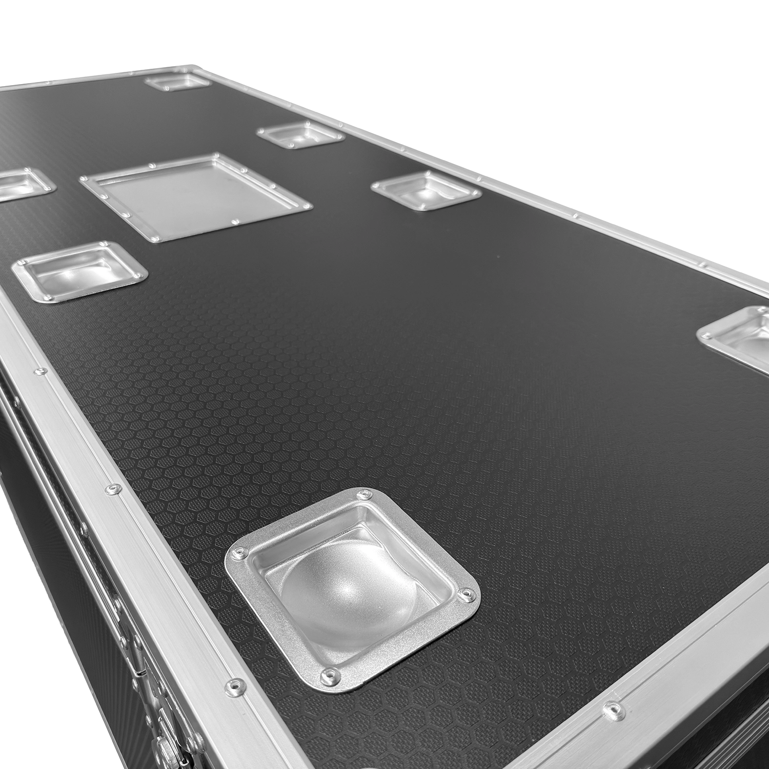 Odyssey Professional 60" x 24" x 36" Black Hex Board Utility Tour Trunk Case with Caster Wheels - Image 12